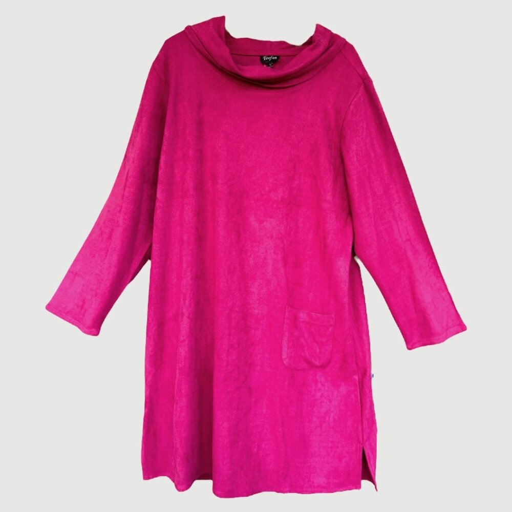 Toofan Faux Suede Cowl Dress NWT